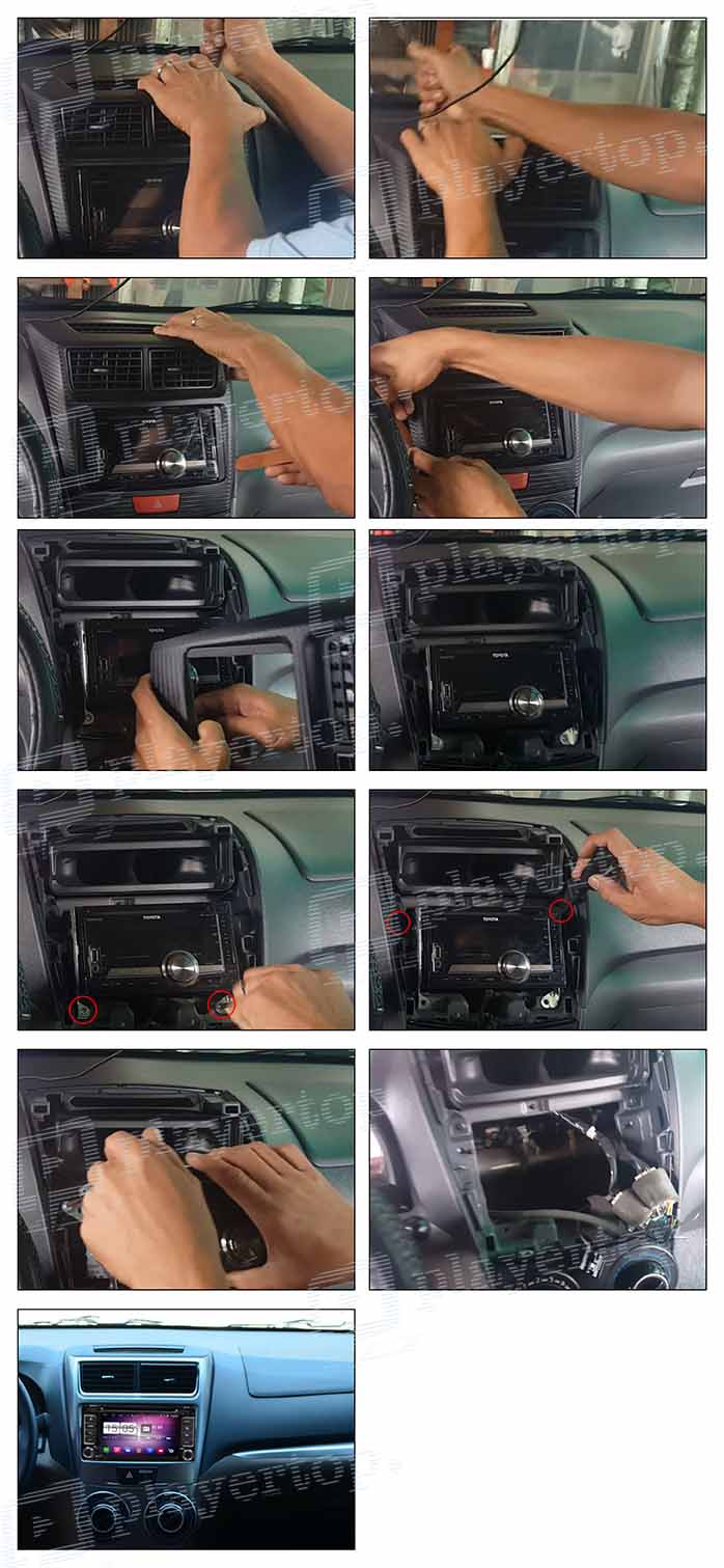 montage autoradio toyota avanza